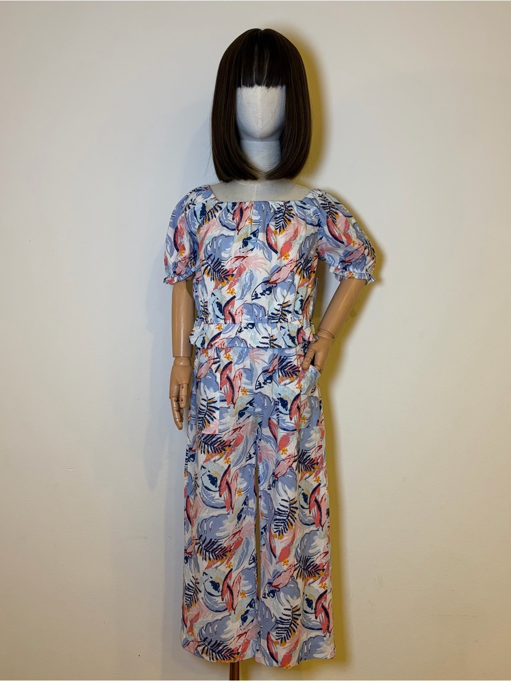 Vince Camuto Girls 2-Piece Tropical Linen Blend Set - Size 6 NWT